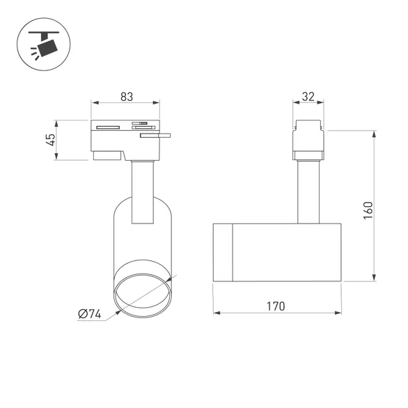 Светильник LGD-GERA-4TR-R90-30W Warm3000 (WH, 24 deg, 230V) (Arlight, IP20 Металл, 5 лет)