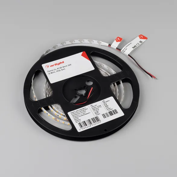 Светодиодная лента UL-A120-8mm 24V Warm2700 (2 W/m, IP20, 5m) (Arlight, Открытый)
