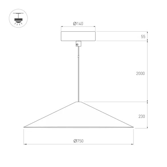 Светильник SP-MAKOTO-R750-14W Warm2700 (BK, 36 deg, 230V, TRIAC) (Arlight, IP20 Металл, 3 года)