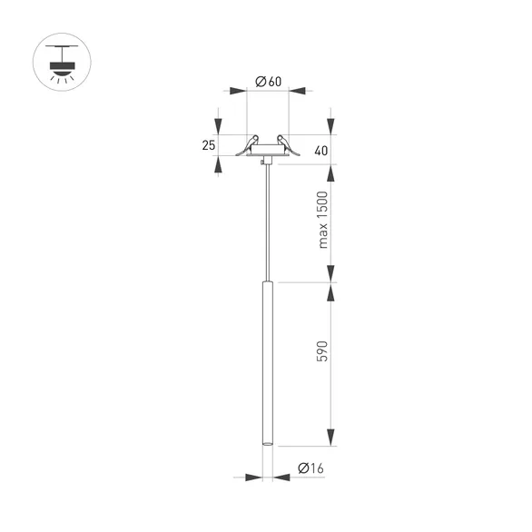 Светильник подвесной SP-UMBRA-V-L600-10W Warm3000 (Черный, 120 deg, 230V) (Arlight, IP20 Металл, 3 года)