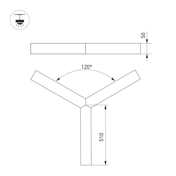 Светильник SP-RAYS-3-HANG-5050-510-35W Day4000 (RAL9005, 120 deg, 230V) IP33 1730lm (Arlight, Металл)