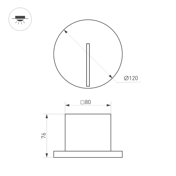 Светильник LT-TIE-R120-3W Warm3000 (WH, 25x45 deg, 230V) (Arlight, IP65 Бетон, 3 года)