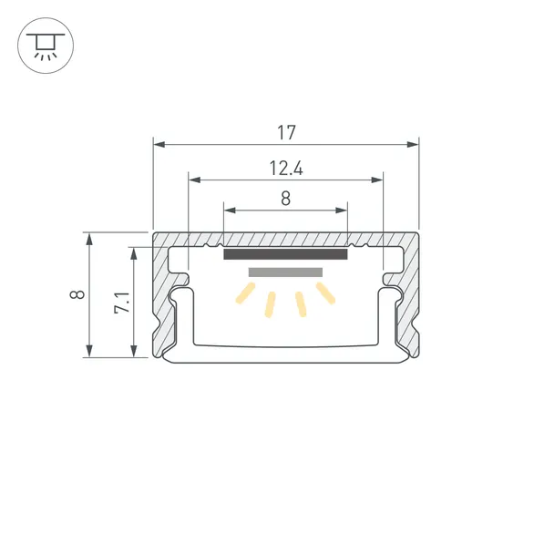 Набор для светодиодной подсветки ARL-KIT-SLIM-FC 24V Day4000 (14 W/m, IP20, 2m) (Arlight, Алюминий+пластик)