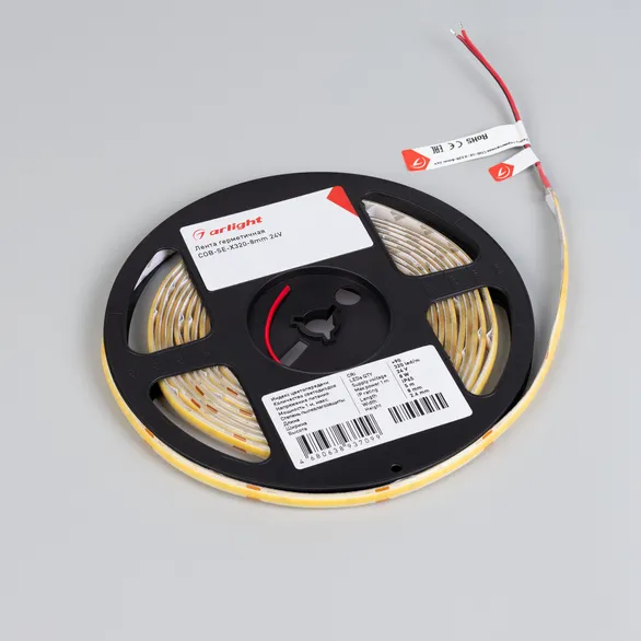 Светодиодная лента герметичная COB-SE-X320-8mm 24V Warm3000 (8 W/m, IP65, 5m) (Arlight, -)