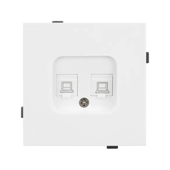 Механизм компьютерной розетки двойной SCT-TENDO-MPC2-PL-WH (RJ-45, CAT6) (Arlight, -)