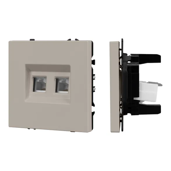 Механизм сдвоенной компьютерной розетки SCT-NOBE-MPC2-SFPL-CA (RJ-45, CAT6) (Arlight, -)