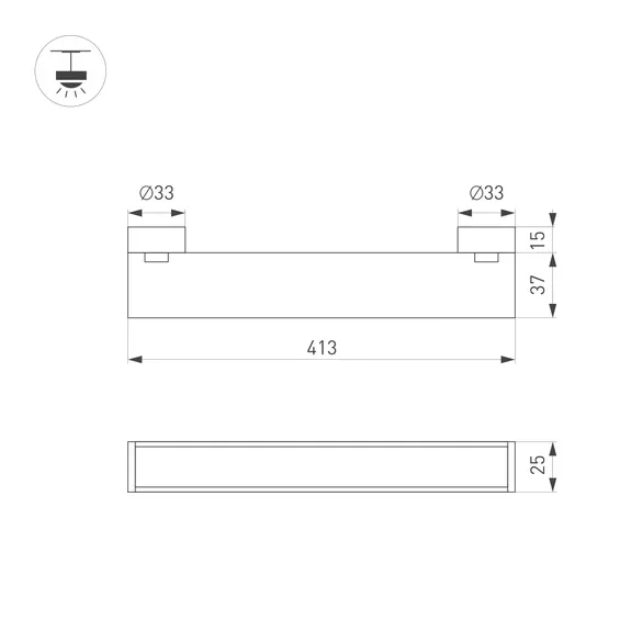Светильник ART-INBELT-FLAT-L413-16W Day4000-MIX (BK, 90 deg, 48V, DALI) (Arlight, IP20 Металл, 3 года)