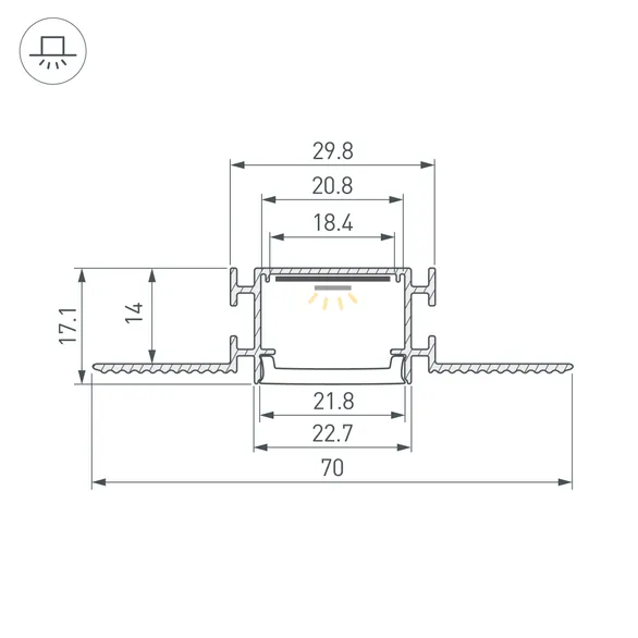 Профиль FANTOM-W23-2000 ANOD (Arlight, Алюминий)