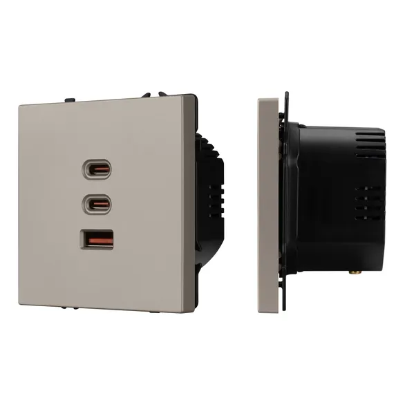 Механизм розетки с быстрой USB зарядкой SCT-NOBE-MUACC-SFPL-FC-CA (65W, QC3) (Arlight, -)