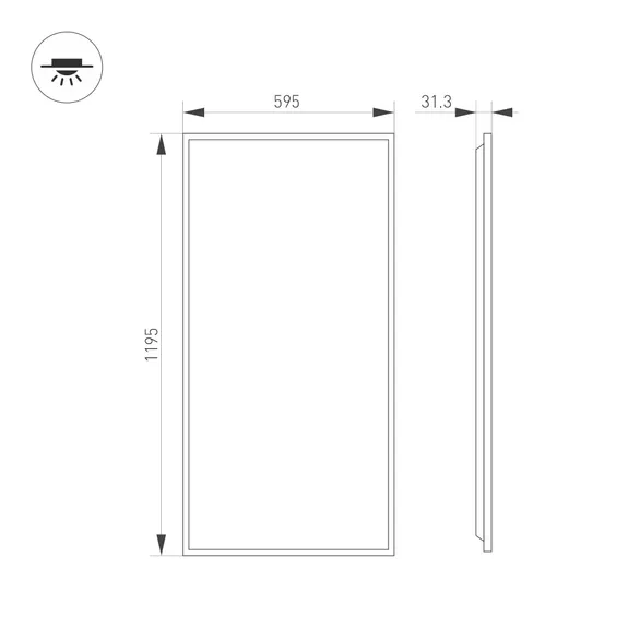 Светильник DL-TITAN-S600x1200-60W Day4000 (WH, 120 deg, CRI90, 230V) (Arlight, IP54 Металл, 5 лет)