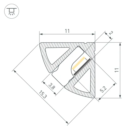 Профиль SL-KANT-H11-2000 ANOD BLACK (Arlight, Алюминий)