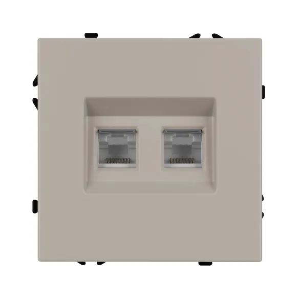 Механизм сдвоенной компьютерной розетки SCT-NOBE-MPC2-SFPL-CA (RJ-45, CAT6) (Arlight, -)