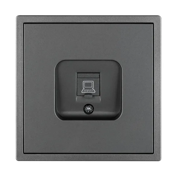 Механизм компьютерной розетки SCT-TENDO-MPC1-SFPL-GR (RJ-45, CAT6) (Arlight, Матовый графитовый)