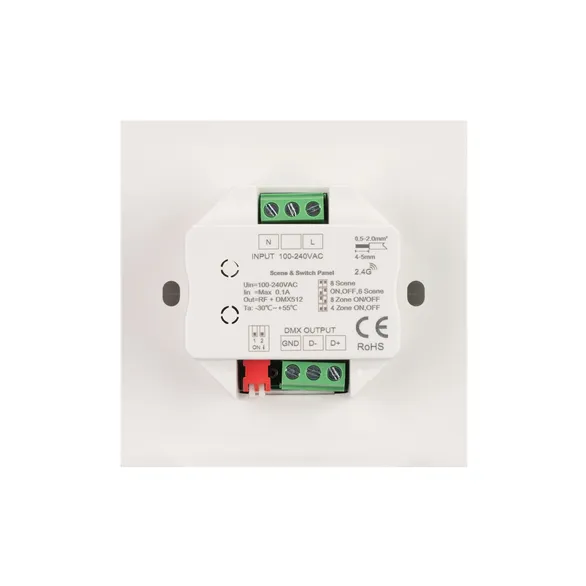 INTELLIGENT ARLIGHT Кнопочная панель SMART-DMX512-801-22-8G-8SC-DIM-IN White (230V, 2.4G) (IARL, IP20 Пластик, 5 лет)