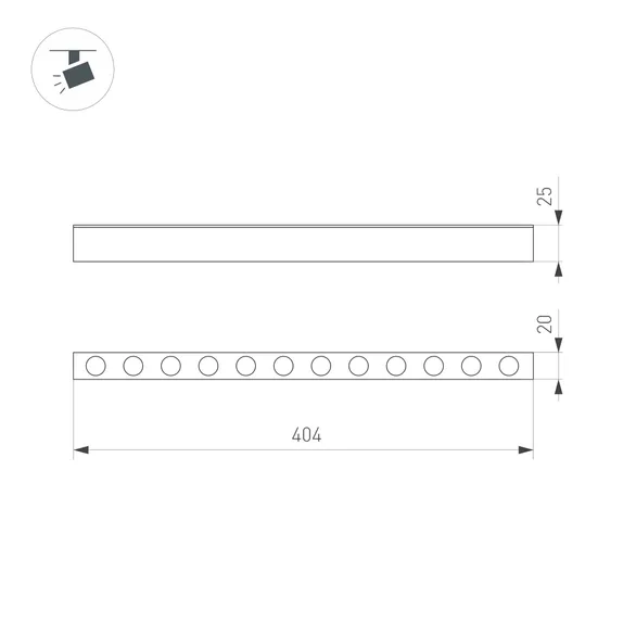 Светильник MAG-DOTS-25-L400-12W Day4000 (BK, 30 deg, 24V, DALI) (Arlight, IP20 Металл, 3 года)