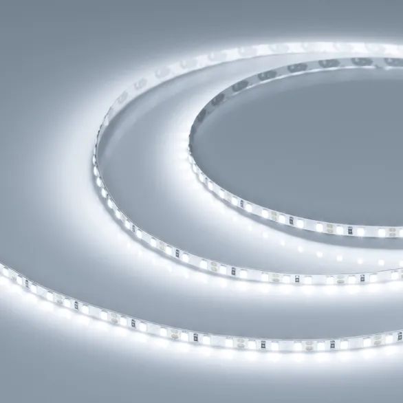Светодиодная лента RT-A120-5mm 12V White6000 (9.6 W/m, IP20, 2835, 5m) (Arlight, 9.6 Вт/м, IP20)