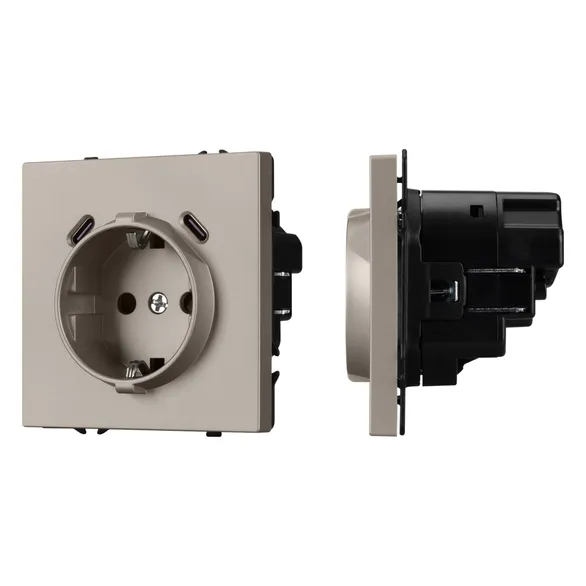Механизм розетки с USB зарядкой SCT-NOBE-MUCC-SFPL-CA (230V, 16A) (Arlight, -)