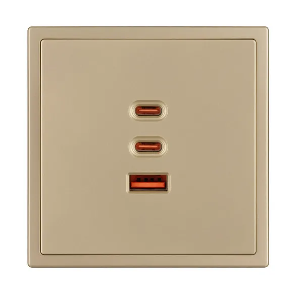 Механизм розетки с быстрой USB зарядкой SCT-NOBE-MUACC-SFPL-FC-GD (65W, QC3) (Arlight, -)