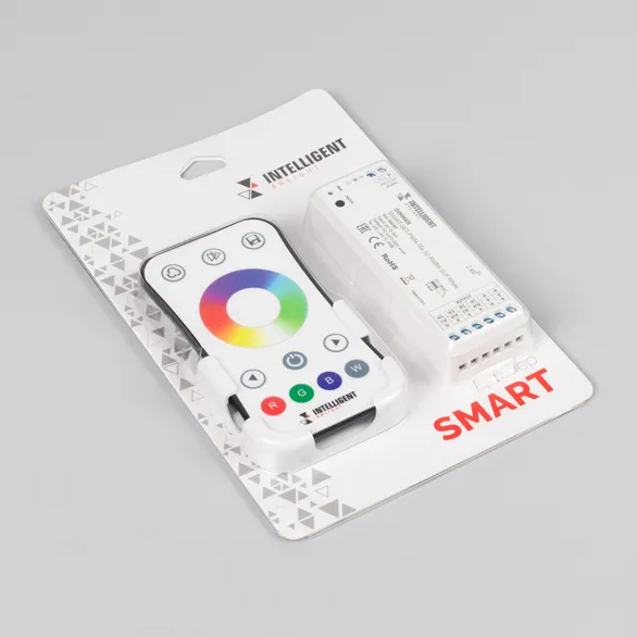 INTELLIGENT ARLIGHT Диммер SMART-SET-PWM-104-52-RGBW-SUF White (12-24V, 4x4A, ПДУ RING 10кн, 2.4G) (IARL, Контроллер)