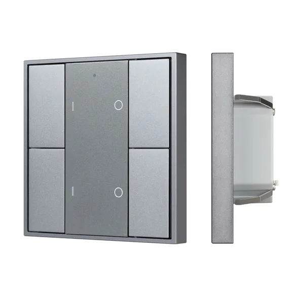 INTELLIGENT ARLIGHT Кнопочная панель DALI-201-23-2G-DIM-DT6-IN Silver (BUS, Frame) (IARL, IP20 Металл, 3 года)