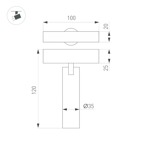 Светильник MAG-SPOT-25-R90-9W Day4000 (WH, 30 deg, 24V) (Arlight, IP20 Металл, 3 года)