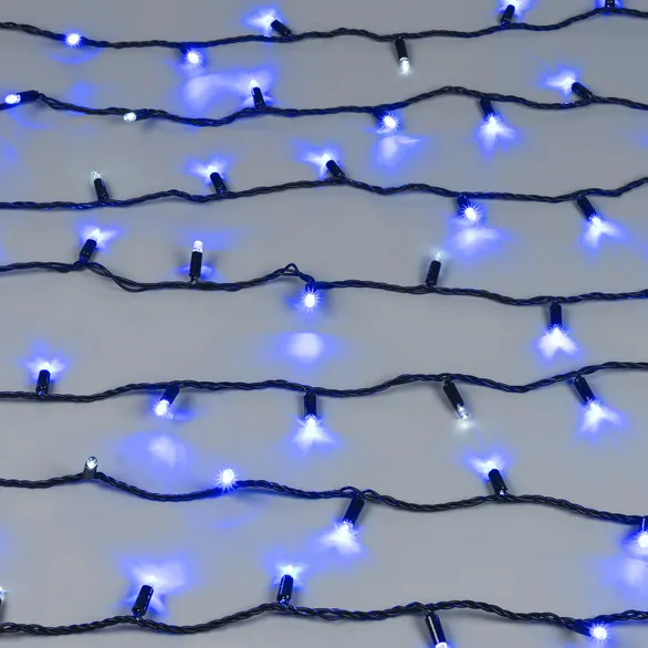 Светодиодная гирлянда ARD-STRING-CLASSIC-10000-BLACK-100LED-FLASH BLUE (230V, 7W) (Ardecoled, IP65, 1 год)