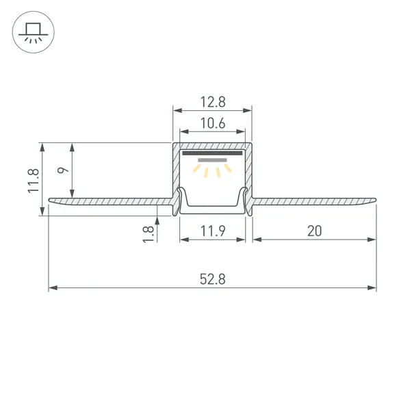 Профиль FANTOM-W12-2000 ANOD (Arlight, Алюминий)