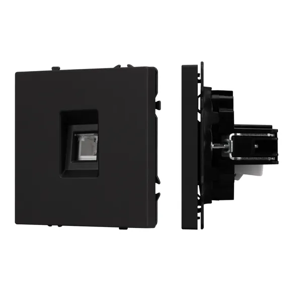 Механизм телефонной розетки SCT-NOBE-MTL1-SFPL-BK (RJ-11, 4C) (Arlight, Черный оникс)