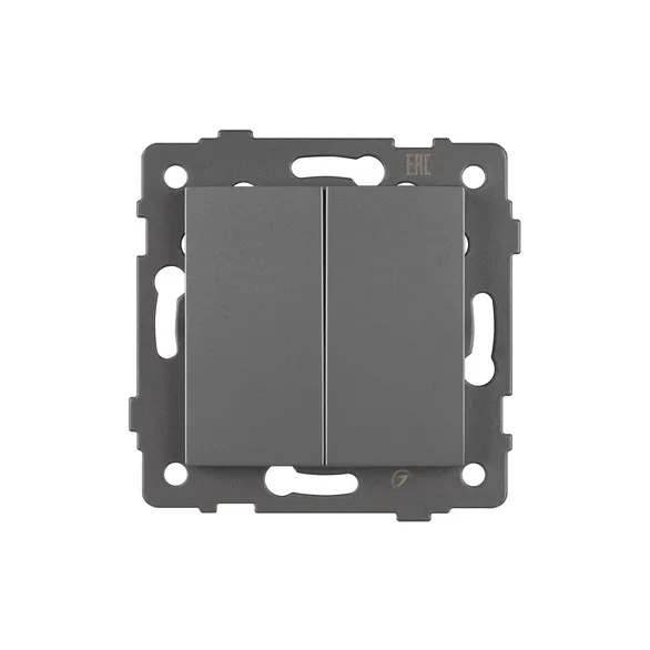 Механизм выключателя двухклавишный проходной SWT-MKP2-PL-GR-V (250V, 10A) (Arlight, -)