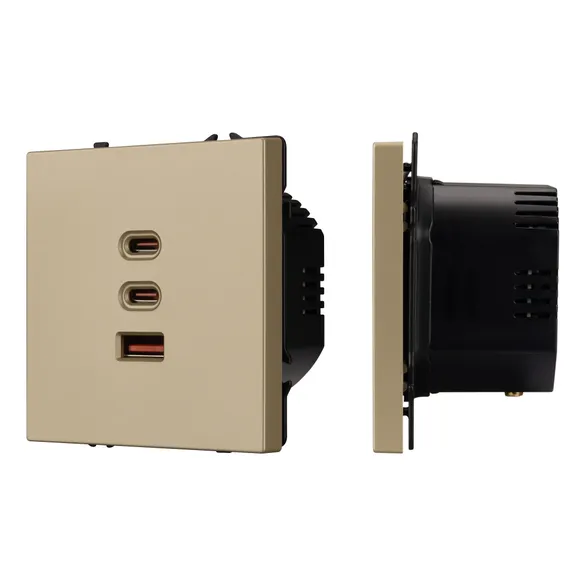 Механизм розетки с быстрой USB зарядкой SCT-NOBE-MUACC-SFPL-FC-GD (65W, QC3) (Arlight, -)
