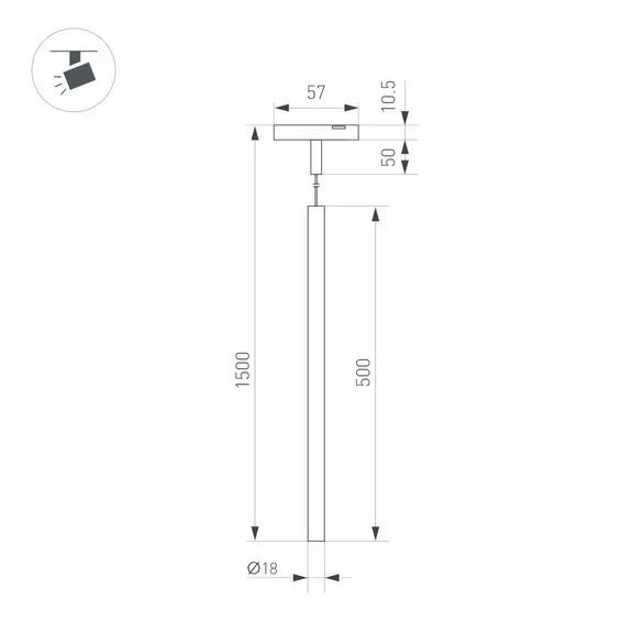 Светильник MAG-MICROCOSM-SPOT-HANG-R18-L500-3W Warm3000 (BK, 24 deg, 24V) (Arlight, IP20 Металл, 3 года)