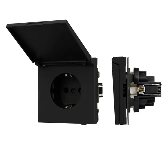 Механизм розетки влагозащищённый SCT-TENDO-MCP-SFPL-BK (230V, 16A) (Arlight, -)