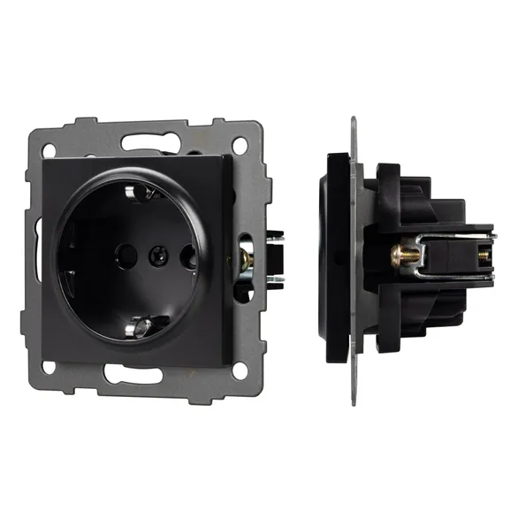 Механизм электрической розетки SCT-MEU1-PL-BK-V (250V, 16A) (Arlight, -)