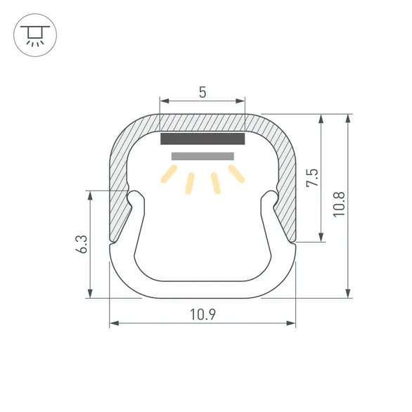 Профиль LINE-D-1111-2000 SQUARE ANOD (Arlight, Алюминий)