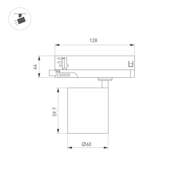 Светильник LGD-DYKE-4TR-R60-8W Day4000 (BK, 38 deg, 230V) (Arlight, IP20 Металл, 5 лет)