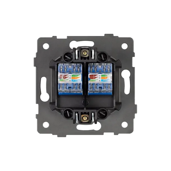 Механизм компьютерной розетки двойной SCT-MPC2-PL-BK-V (RJ-45, CAT6) (Arlight, -)