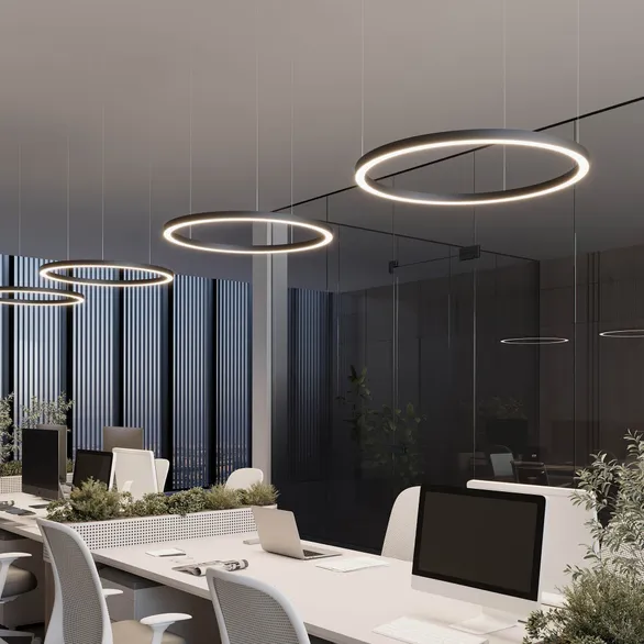 Светильник SP-CIRCLE-HANG-O3535-D800-45W Warm3000 (RAL9005, 120 deg, 230V) IP40 LED (Arlight, Алюминий)