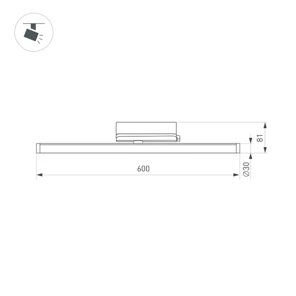 Светильник LGD-TUBE-TURN-4TR-L600-20W Warm3000 (BK, 180 deg, 230V) (Arlight, IP20 Металл, 3 года)