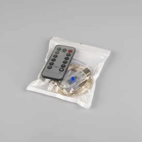 Светодиодная гирлянда ARD-DEW-HOME-10000-CLEAR-100LED-LIVE White6000 (5V, USB, ПДУ) (Ardecoled, IP20)