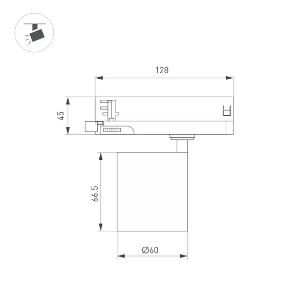 Светильник LGD-DYKE-4TR-R60-8W Warm3000 (BK, 50 deg, 230V) (Arlight, IP20 Металл, 5 лет)