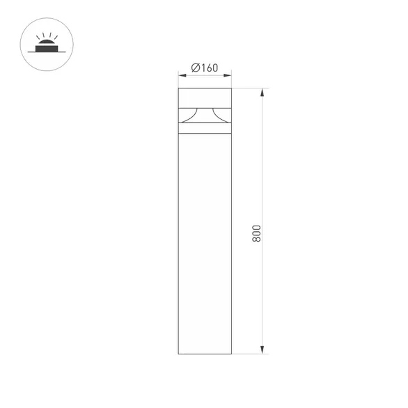 Светильник LGD-GUIDE-BOLL-H800-20W Warm3500-MIX (GR, 280 deg, 230V) (Arlight, IP65 Металл, 5 лет)