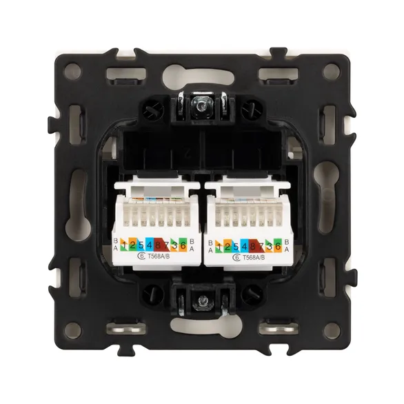 Механизм сдвоенной компьютерной розетки SCT-NOBE-MPC2-SFPL-WH (RJ-45, CAT6) (Arlight, -)