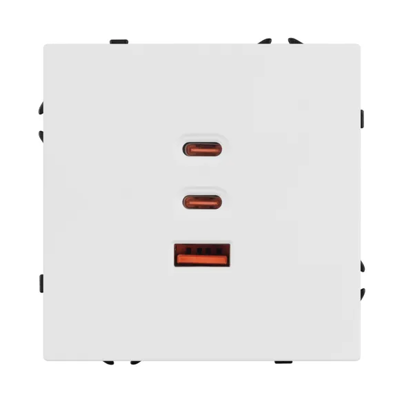 Механизм розетки с быстрой USB зарядкой SCT-NOBE-MUACC-SFPL-FC-WH (65W, QC3) (Arlight, -)