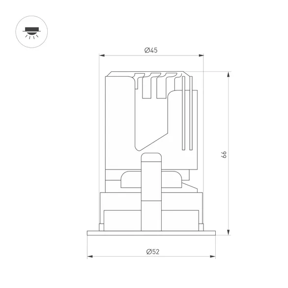 Светильник MS-ARADO-BUILT-R45-5W Warm3000 (WH-WH, 36 deg, 230V) (Arlight, IP20 Металл, 5 лет)