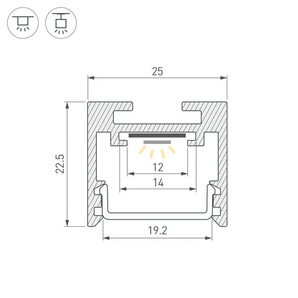 Профиль SL-LINE-2522-2500 BLACK (Arlight, Алюминий)