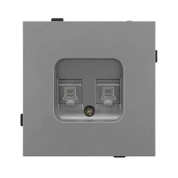 Механизм компьютерной розетки двойной SCT-TENDO-MPC2-PL-GR (RJ-45, CAT6) (Arlight, -)