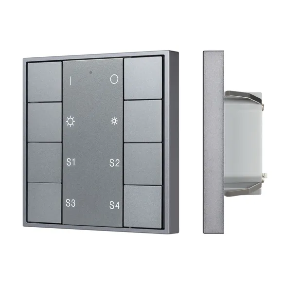 INTELLIGENT ARLIGHT Кнопочная панель DALI-201-23-1G-4SC-DIM-DT6-IN Silver (BUS, Frame) (IARL, IP20 Металл, 3 года)