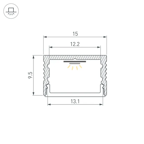 Профиль SL-SLIM15-H10-2000 BLACK (Arlight, Алюминий)