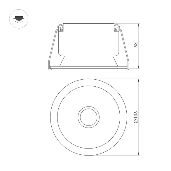 Светильник MS-HARBOR-R106-15W Warm3000 (WH, 36 deg, 230V) (Arlight, IP20 Металл, 5 лет)