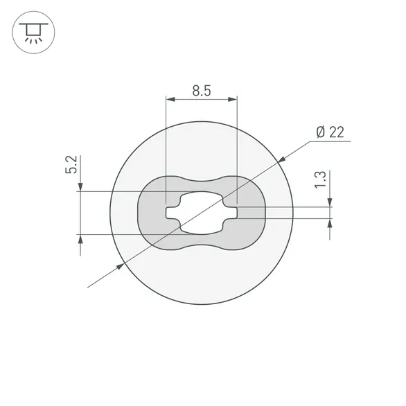 Силиконовый профиль WPH-FLEX-D22-360deg-S8-5m WHITE (Arlight, Силикон)